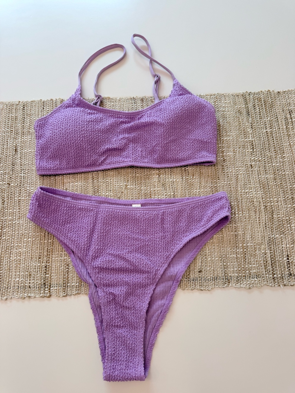 Amazon Lilac Textured Seamless Bikini Set